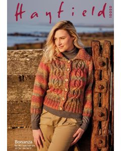 Sirdar Hayfield Bonanza Collared Cardigan  32-34 to 52-54in