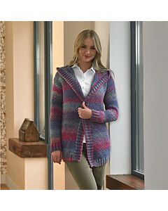 Knitted Hooded Jacket 5063 Kit by Jenny Watson in James C. Brett Marble Chunky