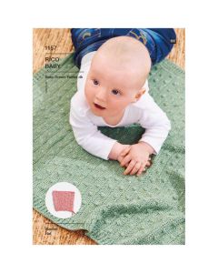 Rico Baby Dream Tweed DK Crochet Blanket and Matching Bonnets Pattern 1157 