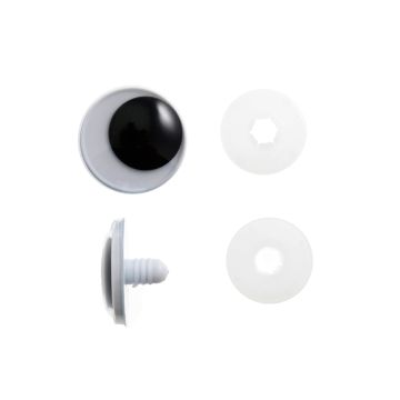 Googly Safety Toy Eyes Black White 20mm