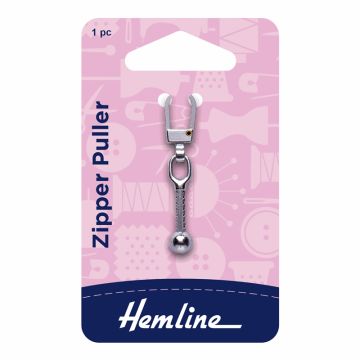 Hemline Zipper Puller Ball Silver 1.5cm