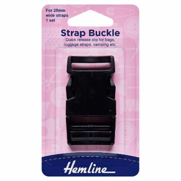 Hemline Scrap Ski Buckle Black 25mm