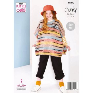 King Cole Safari Girls Poncho  Chunky 5933 