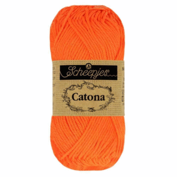 Scheepjes Catona 4 Ply Yarn Neon Orange 603 25g