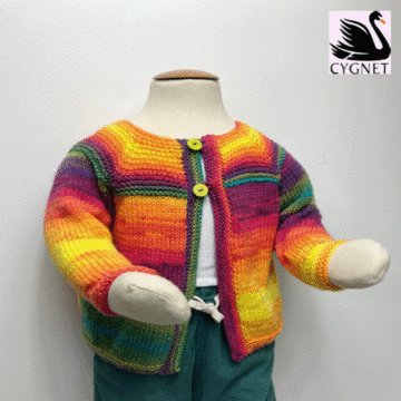 Yoked Cardigan CY1535 Cygnet Colour Rush DK Knitting Pattern Kit