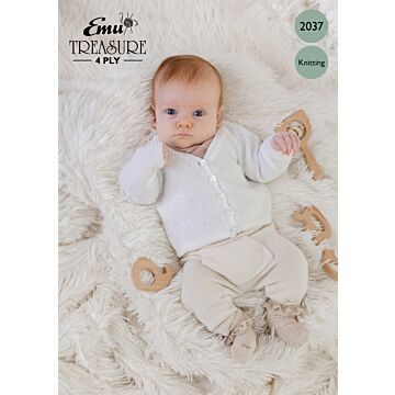 Emu Treasure 4 Ply Baby Cardigan 2037 Knitting Pattern  Birth to 9 Months