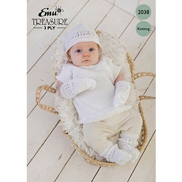 Emu Treasure 3 Ply Baby Layette Set 2038 Knitting and Crochet Pattern  Birth to 6 Months