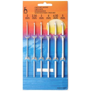 Pony Aluminium Crochet Hooks Set of 6  2mm to 5mm