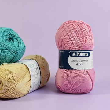 Patons 100% Cotton 4 Ply Yarn - 100 grm Ball