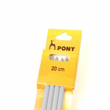 Pony 20cm Knitting Needles Double Ended Packs of 4 - 15 Sizes (2.00mm - 10.00mm)