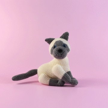 WoolCats Siamese Knitting Pattern Kit by Amanda Berry in WoolBox Imagine Classic DK